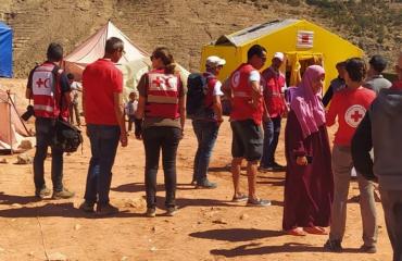 الهلال الأحمر المغربي  - زيارة للمناطق المنكوبة بغية الوقوف على حاجيات الساكنة 